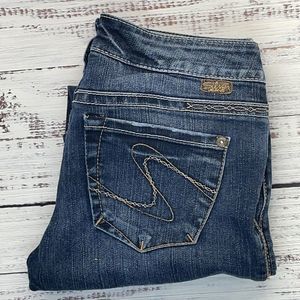 Silver Jeans Santorini Capris Womens 27 Dark Wash Cropped Denim Low Rise